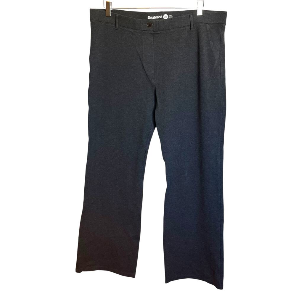 Betabrand Classic Dress Pant Yoga Pant Work Bootcut Charcoal Gray Plus Size 2XL